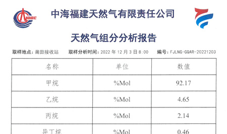 关于天然气组分分析报告12.03